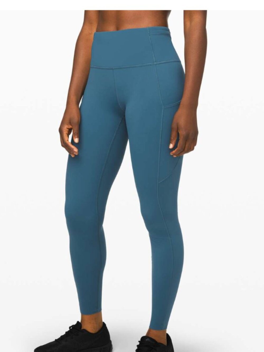 Lululemon Fast and Free High-Rise Tight 28" Suede Petrol Blue legging pocket 10